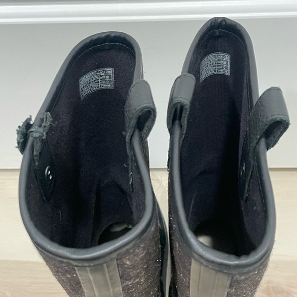 UGG Womens 9 Stefana Tall Rain Boot Black/Brown Tweed Waterproof Rubber *Flaw - Picture 14 of 16